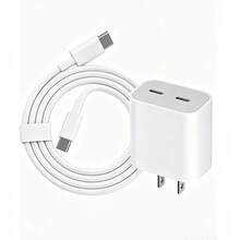 Modul Pengisian Daya Ganda 20W, Kabel Data USB-C ke Lightning/Type-C Tahan Lama 3,3 Kaki/1 Meter, Kompatibel dengan Perangkat 17-11, Set Pengisian Daya Terintegrasi - putih - View 13