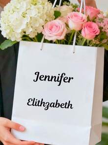 1/3/5pcs Custom Name Decal Stickers, Personalized Name Labels, Waterproof Removable Stickers, Great For Wedding Decorations, Bachelorette Party Favors, Graduation Gifts, Bridal Shower, Birthday, Bridesmaid Gift Bags, Gift Boxes, Customizable Decals. - Multicolor - View 3