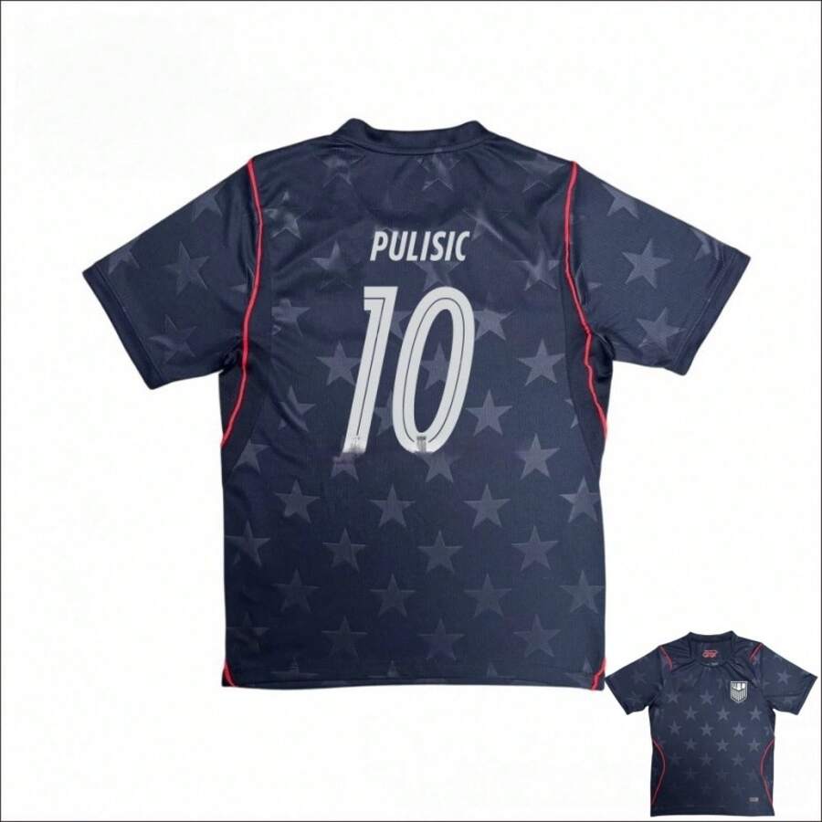 2026 U.S. Men's National Team#10 Pulisic Navy Stars Away Soccer Jersey, Unisex Breathable Sports Top, Football Fan Shirt, Casual Gym Wear - Default - View 1
