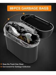 Compact Flip-Top Car Trash Can, Leak-Proof Lid, Mini Car Accessory Trash Can - Durable And Easy To Clean, Say Goodbye To Cluttered Car Interior, Side Door Storage Box - A - View 5