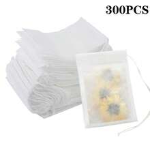 10/100/200/300/500個不織布茶包濾袋 - 可重複使用、密封、無毛屑，適用於餐廳、咖啡館和家庭使用 - 完美適用於散裝葉茶、香料和草藥 - 白色 - 查看 13