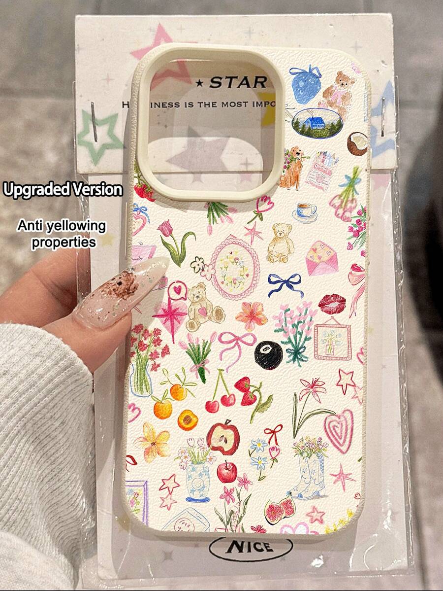 1pc Cute Kitten Keyboard Strawberry Pattern Waterproof Shockproof Anti-Slip Soft Phone Case Protective Cover Compatible With Apple And Phones - Multicolor - View 1