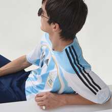 Adidas AFA H JSY 06 M Argentina 2006 Home Messi Version Retro Football Casual Culture Short Sleeve Jersey - Blue and White - View 10