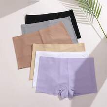 Bragas sin costuras para mujer, Boxers deportivos, ropa interior femenina de Color sólido, calzoncillos cómodos, lencería acogedora, calzoncillos íntimos S-XL - Albaricoque - Ver 6