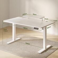 Devoko 120/140/160cm Height Adjustable Desk With Monitor Stand, Ergonomic Desk For Home Office, Office Table - 查看 10