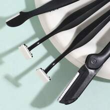 MONKIDS 4pcs Multi-Functional Eyebrow Care Tool Set, Stainless Steel Material, Ergonomic Design, Precise Trimming, Shaping Eyebrows, Suitable For Men And Women, High Cost-Performance, Makeup Tools - Black - View 7