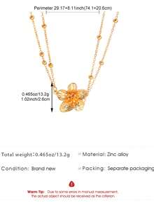 1pc Fashion Sexy Bohemian Style Double Layer Floral Chain Adjustable Waist Chain, Suitable For Daily Wear, Party, Dance, Beach And Bikini Body Jewelry Accessory - Yellow Gold - View 5