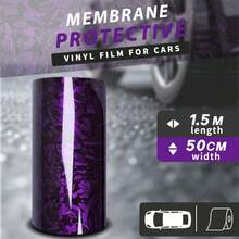 紫色亮面水晶鍛造碳纖維車貼膜,耐用且易於貼附,摩托車汽車貼紙貼花 - 花碳紋理 - 查看 2
