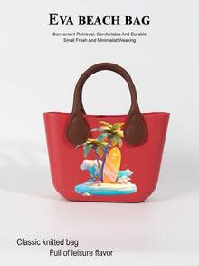 1pc Solid Color EVA Waterproof Portable Phone & Cosmetic Casual Cute Open Top Women's Tote Bag, Suitable For Daily Wear, Vacation, Commute, Shopping, Photography, Travel, Camping, Hiking, Back To School, Holiday, Girls, Women, All Seasons, Mom Gift, Detachable - Multicolor - View 12