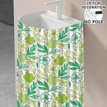 1pc, Home Decor, Floral Pattern Printed Table Skirt, Kitchen Small Curtain, Kitchen Cabinet Cover, With Curtain Holes, Easy To Hang, Rectangular, Machine Woven, Machine Washable, Kitchen Decoration And Accessories, Perfect For Kitchen Cabinets And Home Decor - Multicolor - View 6