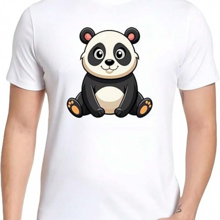 Printed T-Shirt In Pure Cotton, Short Sleeve Round Neck, Creative Fashion Short Sleeve, Casual Summer T-Shirt For Men And Women, Soft And Comfortable T-Shirt - 白色 - 查看 1