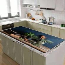 1pc Dish Drying Mat, Coffee Machine Mat, Vintage Kitchen Herb Print Drain Mat, Polyester Material, Durable And Highly Absorbent, Suitable For Dining Table, Cafe And Other Scenes, Creating A Natural Vintage Style For Kitchen Space, Multi-Purpose Drainage Mat, Home Gift, Tabletop Decoration - XYLSD-463 - View 17