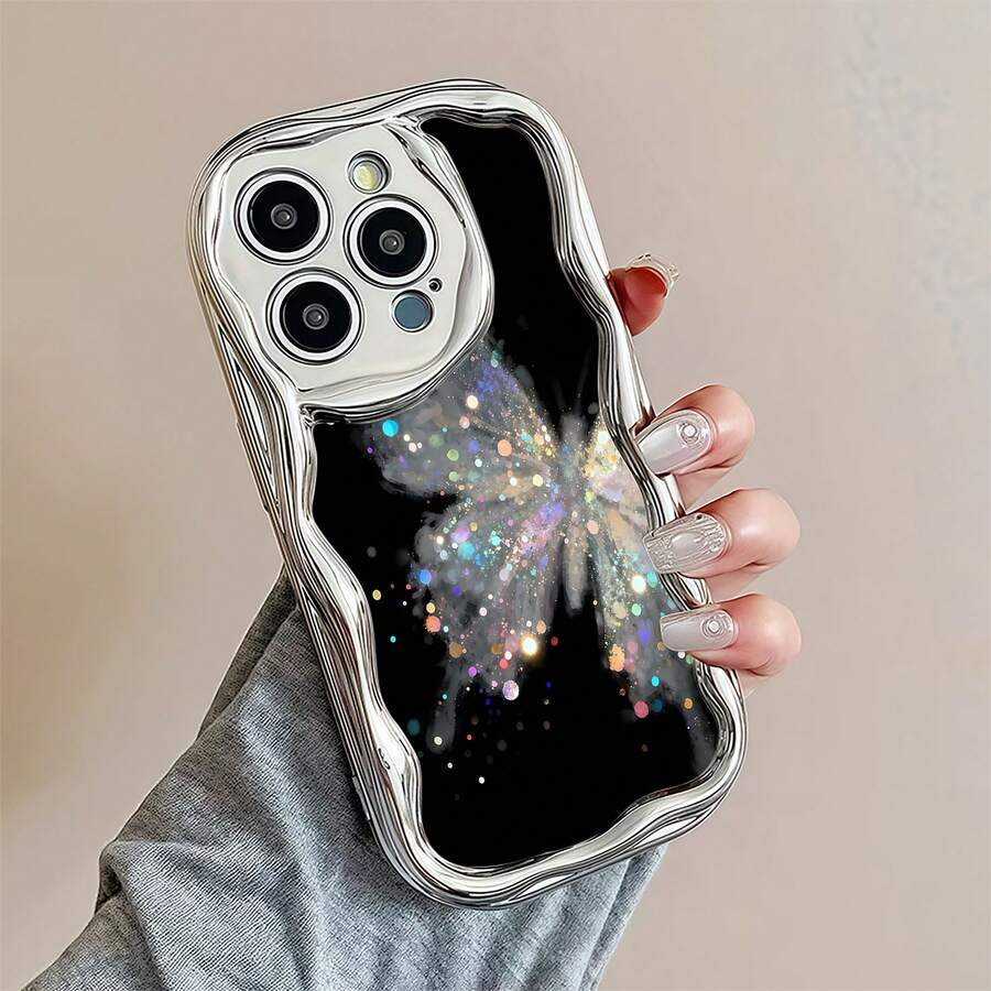 Tema de fantasía de mariposas cósmicas coloridasfunda de teléfono Fundas compatibles con ,Apple,VIVO,OPPO,,, y Honor.Fabricadas en silicona TPU,ofrecen protección contra golpes y caídas. - Plateado - Ver 1