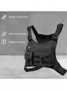 Oxford Cloth Men's Chest Bag Vest Backpack With Adjustable Shoulder Strap, Multiple Pockets, Perfect For Running, Hiking, Sports And Exercise, Secure Storage Compartment, Reflective For Night Safety - Multicolor - View 10