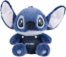 MINISO Disney Lilo And Stitch 絨毛玩偶，吊帶褲風格可愛掌心玩偶，毛茸茸觸感與刺繡細節，柔軟玩具，適合所有年齡層女孩的 Stitch 絨毛禮物 - 藏蓝色 - 查看 6