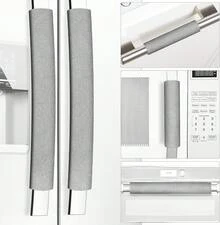 Miss.Silk Refrigerator Door Handle Covers, Set Of 5, Keep Your Kitchen Appliance Clean From Smudges, Drips, Food Stains, Oil, Handmade Decor Protector For Fridge, Ovens, Dishwashers (Grey) - ColorC - View 1