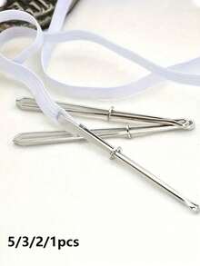 5/3/2/1 piezas Clip de enhebrado de banda elástica gris plateado, Enhebrador de cintura elástica | Herramienta de costura, Clip enhebrador, Enhebrador de cuerda, Adecuado para cinturas, pantalones, suministros de costura y proyectos hechos a mano - Multicolor - Ver 1