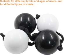 Hordion 2 Pair Professional Aslatuas Rhythmic Ball Kashaka Shaker, Hand Percussion Instruments Asalato Shaker For Adults, Black &Amp; White - 白色 - 查看 5
