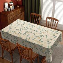 1 PC Green And Gold Leaves Tablecloth Rustic Elegant Botanical Farmhouse Tablecloth Durable And Stain-Resistant Party Birthday Decoration Waterproof And Oil-Proof Tablecloth - Yellow - View 3