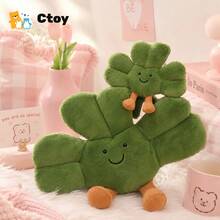 Muñeco de peluche suave y adorable con forma de trébol de cuatro hojas, ideal como decoración de escritorio y hogar, regalo perfecto para bodas, Día de la Madre, Día del Niño y cumpleaños de niños y niñas - Multicolor - Ver 3