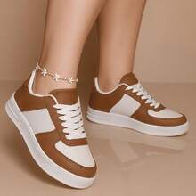 Force Casual Sneakers For Women And Men, Original Fashion - 白色/棕色 - 查看 1