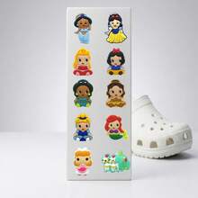 Disney 10 món phụ kiện giày Clog công chúa, Aurora, Ariel, Tiana, Cinderella, Snow, Rapunzel, Elsa, Ping, Belle, charm gắn giày, phụ kiện giày Clog cao su, quà tặng tiệc công chúa, giày lỗ trang trí, charm giày cá nhân hóa, khóa cài giày cá nhân hóa vân tinh tế - Nhiều màu - Xem 11