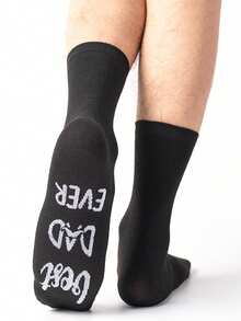 1/3 Pairs Fun Socks Designed For Dads, Lettering On Sole - Best DAD EVER ("Best Dad Ever"), Creative And Stylish Socks, Great Gift Choice - Birthday Gift, Holiday Gift - Multicolor - View 3