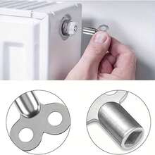 1/5件耐用鋅合金暖氣排氣鑰匙 | 適用於HVAC閥門 | 高品質，採用歐盟標準連接螺紋 | 管道維護、中性配合、通風鑰匙的理想選擇 - 銀色 - 查看 5