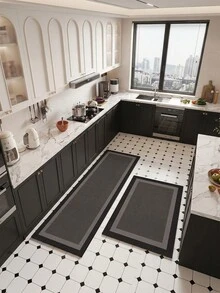Dark Gray Diatomaceous Earth Absorbent Kitchen Mat, Suitable For Kitchen, Living Room Carpet, Non-Slip Bathroom Mat, Laundry Room, Bedroom, Indoor/Outdoor, Office, Entryway, Area Rug, Holiday Decor, Hallway Carpet, Study And Gaming Area - Dark Grey - View 1