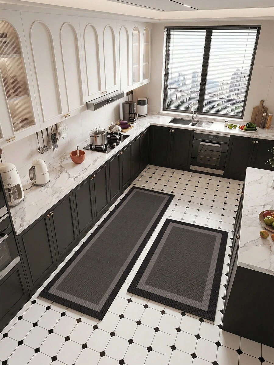 Dark Gray Diatomaceous Earth Absorbent Kitchen Mat, Suitable For Kitchen, Living Room Carpet, Non-Slip Bathroom Mat, Laundry Room, Bedroom, Indoor/Outdoor, Office, Entryway, Area Rug, Holiday Decor, Hallway Carpet, Study And Gaming Area - Dark Grey - View 1