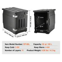 Insulated Food Container With 90L Capacity, LLDPE Food Container Carrier With Double Buckles, Front Loading Food Warmer For Restaurant, Canteen - 90 L, con Hebillas Dobles - 查看 7