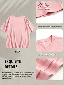 Retro Fireworks Shirt Patriotic T-Shirt, Preppy Coastal Lake T-Shirt, Colorful Summer T-Shirt, Beach Lover Gift Casual T-Shirt Vacation Set For Women - 粉色 - 查看 4