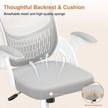 Ergonomic Mesh Office Chair With Flip Armrests And Lumbar Support - Gris premium - Ver 6