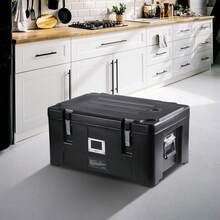 Insulated Food Carrier, 36-Quart Capacity, Stackable Catering Hot Box With 3 Stainless Steel Pans, Top-Loading LLDPE Food Warmer With Side Handles - 36 cuartos - 查看 1