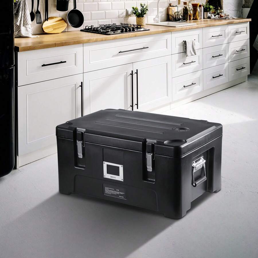 Insulated Food Carrier, 36-Quart Capacity, Stackable Catering Hot Box With 3 Stainless Steel Pans, Top-Loading LLDPE Food Warmer With Side Handles - 36 cuartos - 查看 1
