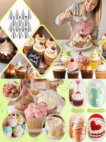 1pc/5pcs Round Piping Nozzle Set,Stainless Steel Cream Icing Piping Tips,Round Piping Tip,Stainless Steel Professional Cake Decorating Tips Set, Frosting Tip Cake Icing Tools,Cake Cookies Pastry Fondant Cream Bag Filler,Cake Decorating Tools - Multicolor - View 6