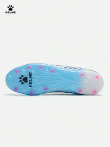 KELME Men's High-End MG Short Stud Anti-Slip Shock-Absorbing Artificial Grass Training Football Shoes Jidian 5.0 - White and Blue - View 4