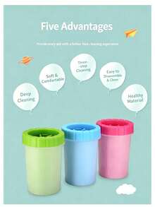Taza portátil de silicona para limpiar patas de mascotas, lavador de patas suave y delicado para mascotas, adecuado para perros y gatos, cepillo para limpiar patas sucias, viene con toalla - Multicolor - Ver 8