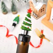 Tapones de botella de vino con mueco de nieve de Navidad, decoracin de da festivo de Pascua, resina hecha a mano, regalo de vino para anfitriona, bonitos selladores de botellas de vino y bebidas - Multicolor- - Ver 4
