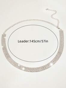 Elegant Rhinestone Decor Belt For Dress Party Halloween Summer, School Fall, Autumn, Halloween - Silver - View 9