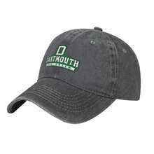 Dartmouth Big Green D Logo Print Baseball Cap Unisex Solid Color Baseball Cap, Adjustable Casual Dad Hat, - 碳色 - 查看 4