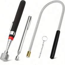 3-In-1 Aluminum Alloy Screwdriver & Telescopic Magnetic Pick Up Tools Kit, Professional Car Repair Tool, Easily Grab Screws Metal Parts In Tight Spaces, 1/4Pcs Optional - A - View 2