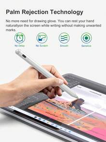 相容 iPad 的觸控筆，支援手掌防誤觸與傾斜感應，90mAh 電池容量，相容 iPad 第10代 10.9 2022、Air4/5/6/M4、A16 第11代 2025、Air11&13 吋 (M3/M2)、Pro 11/12.9 吋 - 白色 - 白色 - 查看 6