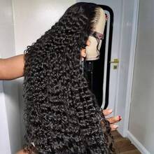 Uveous 200% Density 13x6 HD Transparent Curly Lace Front Wig Human Hair Pre Plucked Glueless Kinky Curly Lace Front Wig Human Hair Wigs Bleached Knots Wigs For Women - SNatural - 查看 7