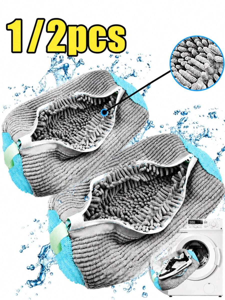 1/2 Packs Shoe Washing Machine Laundry Bag – Reusable Shoe Net Bag For Washer & Dryer. Fits Adult Shoes, Anti-Deformation Design. Efficient Shoe Cleaning Bag, Lazy Gadget For Home Use. Protects Shoes During Wash & Storage.