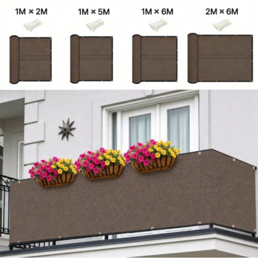 Outdoor PE Privacy Protection Screen, Thickened Windproof Sunshade Net With Reinforced Eyelets, Suitable For Yard, Garden, Balcony - Privacy Fence Screen - View 1
