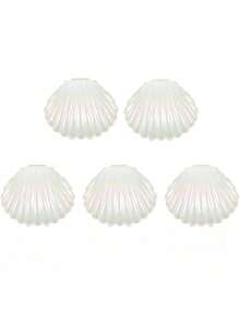 1/5/10pcs Seashell Shaped Jewelry Storage Box, Mermaid Theme Mini Shell Box, Plastic Mini Shell Necklace Box, Suitable As Gift, Undersea Theme Birthday Party Jewelry Storage Box, Mother's Day Graduation Season Gift - White - View 9
