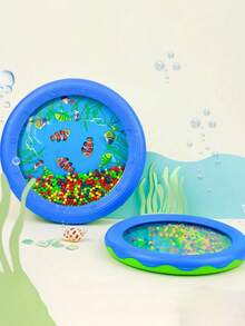 1pc Wave Drum, Instrument Simulating Wave Sounds, Stage Performance Percussion Instrument, Durable Plastic, Vivid Marine Life Design, Suitable For Relaxation And Concentration - Multicolor - View 8