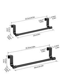 1pc/2pcs Stainless Steel Towel Rack, Door Hanging Towel Rack, Kitchen Accessories, Home Storage Accessories, Drill-Free Cabinet Dishcloth Hanging Rack, Kitchen Back Towel Storage Single Bar, Suitable For Home Kitchen, Dining Room, Bathroom - Multicolor - View 14