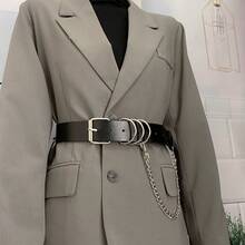 1PC Street Punk Style Chain Belt Versatile Fashion Waist Belt - Black - View 4
